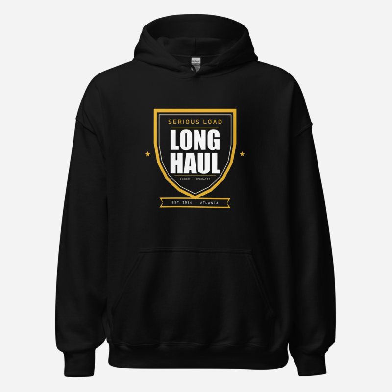 Serious Load Highway Shield Badge Road Hoodie in Black