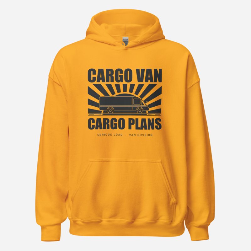 Serious Load Cargo Van, Cargo Plans Van Division Hoodie in Gold