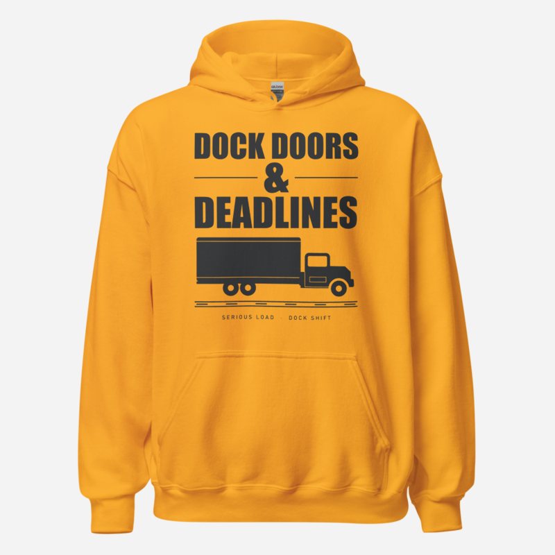 Serious Load Dock Doors & Deadlines Van Division Hoodie in Gold