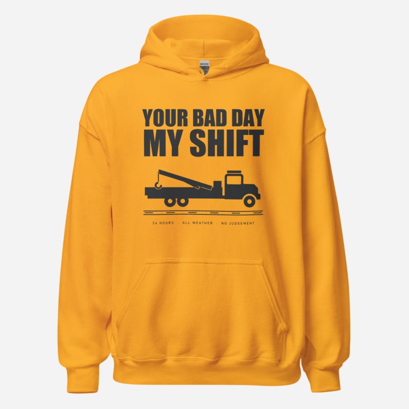 Serious Load Your Bad Day, My Shift Van Division Hoodie in Gold