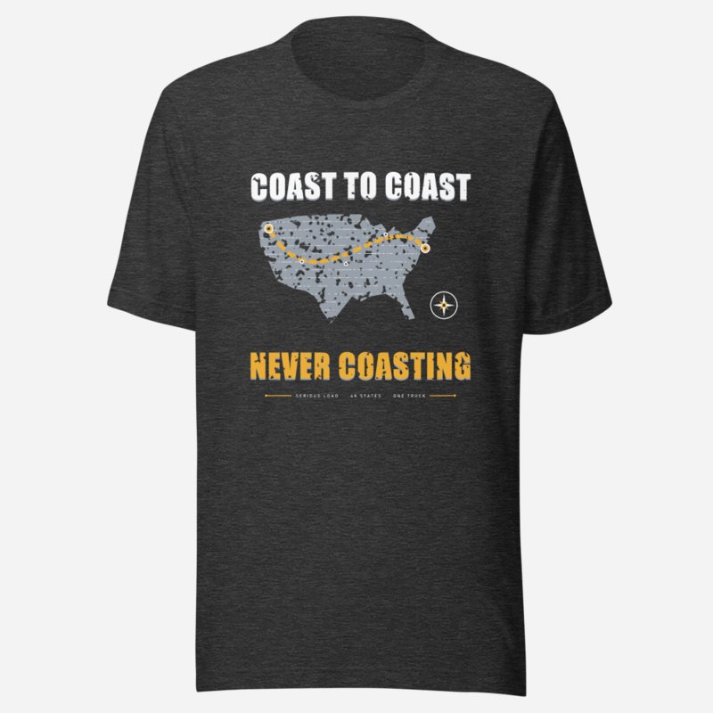 Serious Load Coast To Coast Freight Tee Dark Grey Heather