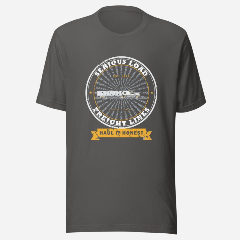 Serious Load Freight Lines Badge Freight Tee Asphalt