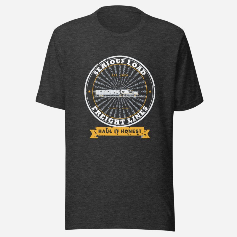 Serious Load Freight Lines Badge Freight Tee Dark Grey Heather