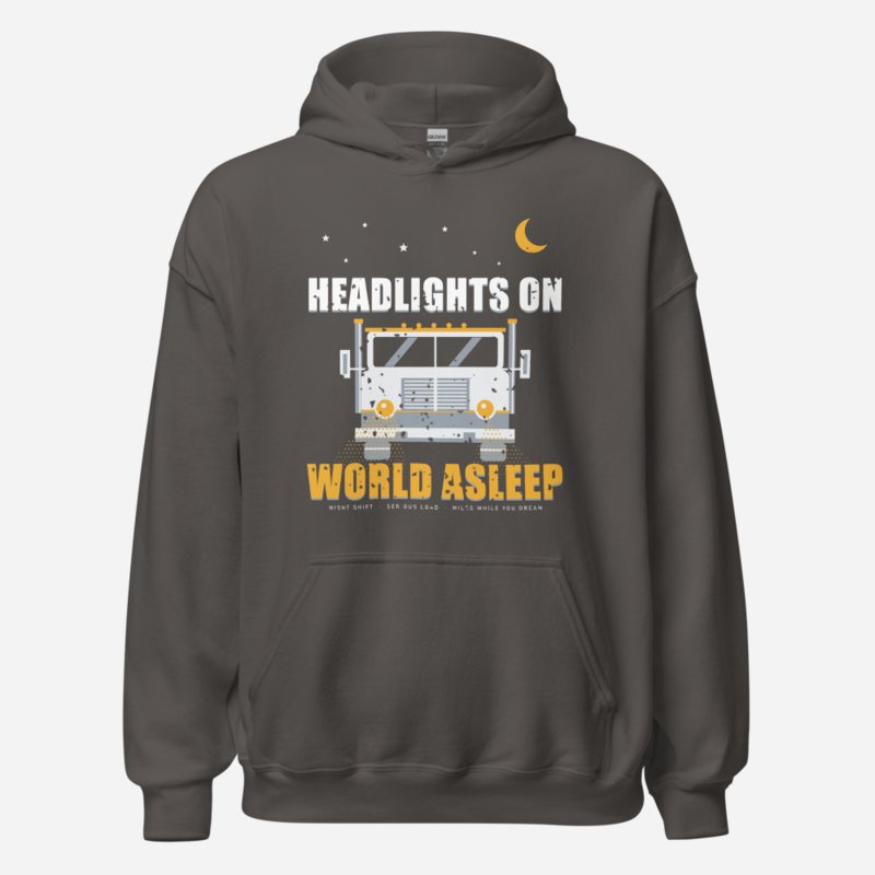 Serious Load Headlights On World Asleep Freight Hoodie
