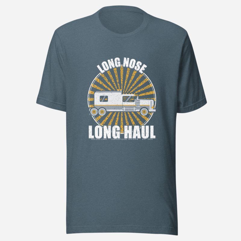Serious Load Long Nose Long Haul Freight Tee Heather Slate