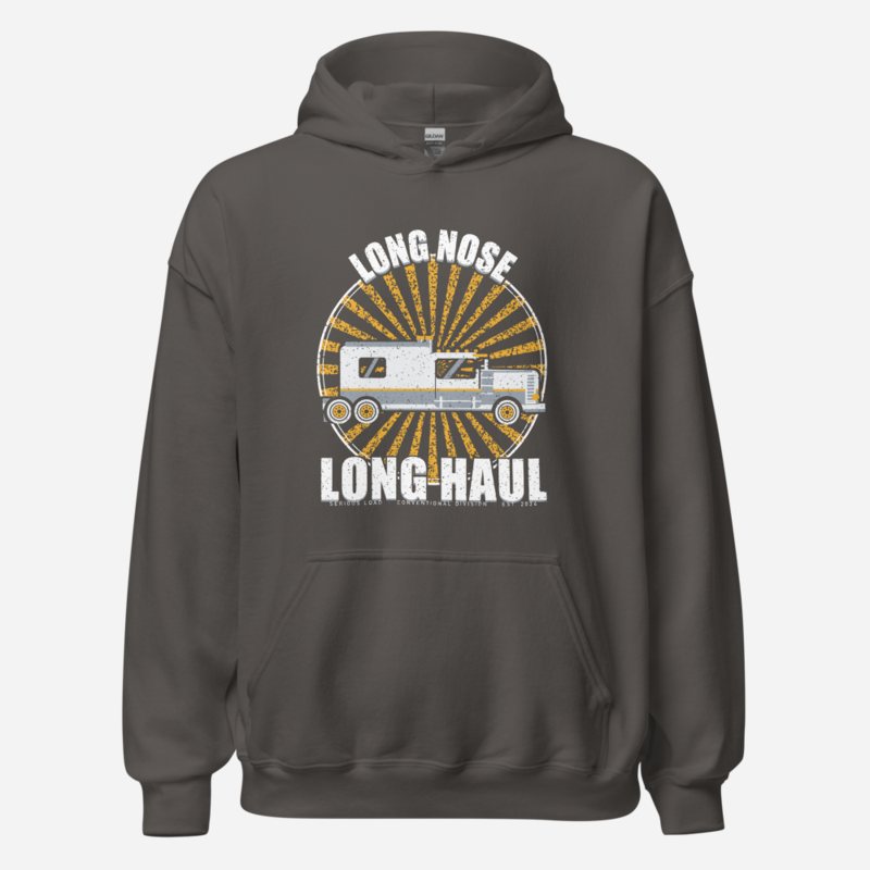 Serious Load Long Nose Long Haul Freight Hoodie Charcoal
