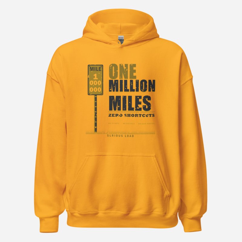 Serious Load One Million Miles Freight Hoodie Gold