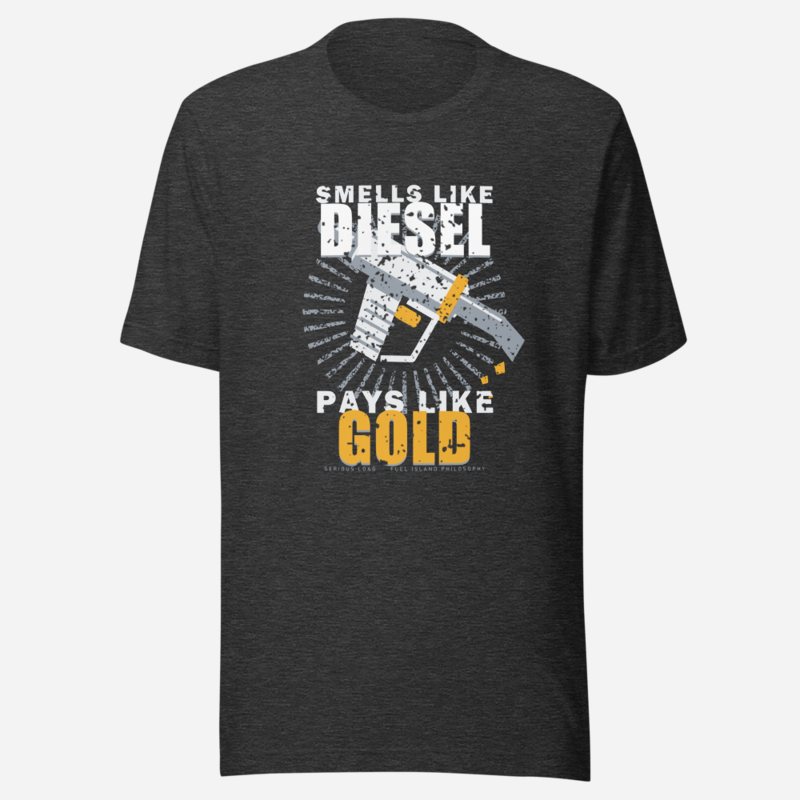 Serious Load Smells Like Diesel Freight Tee Dark Grey Heather