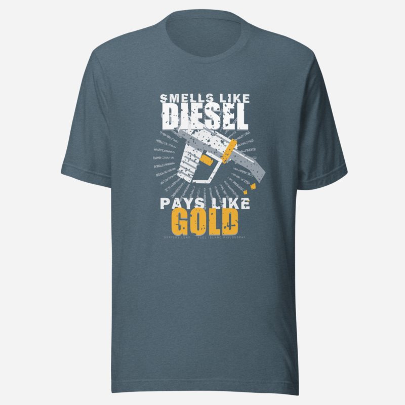 Serious Load Smells Like Diesel Freight Tee Heather Slate