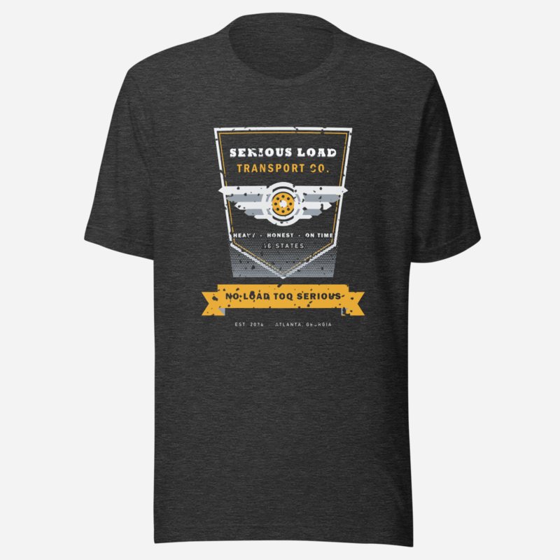 Serious Load Transport Co Crest Freight Tee Dark Grey Heather