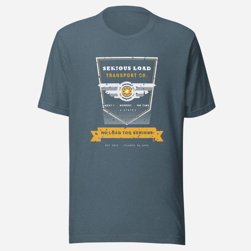 Serious Load Transport Co Crest Freight Tee in Heather Slate