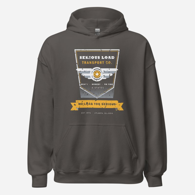 Serious Load Transport Co Crest Freight Hoodie in Charcoal