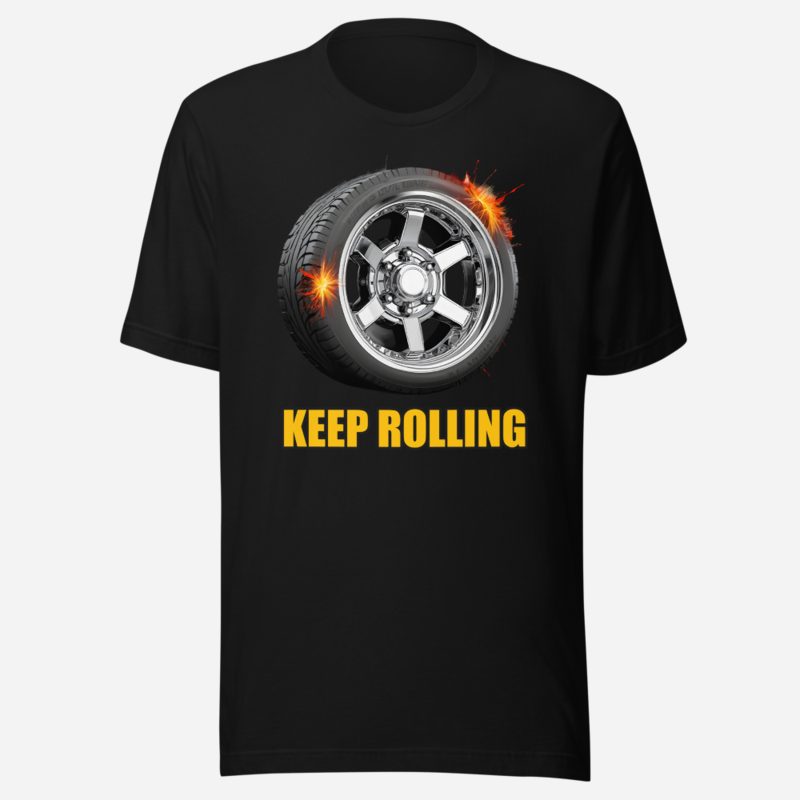 Serious Load Keep Rolling Chrome Wheel Tee