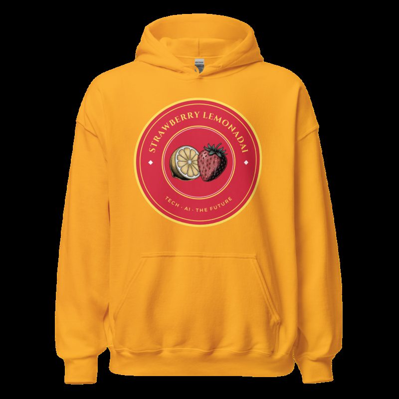 Strawberry Lemonadai Circuit Strawberry Crest Hoodie Gold