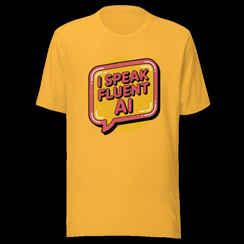 Strawberry Lemonadai Fluent In AI Tee Heather Yellow Gold