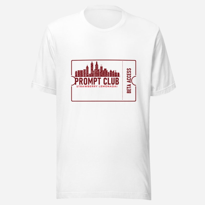 Strawberry Lemonadai Prompt Club Ticket Tee White