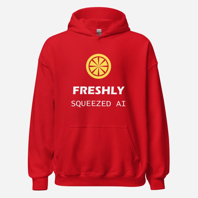 Strawberry Lemonadai Freshly Squeezed AI Hoodie in Red
