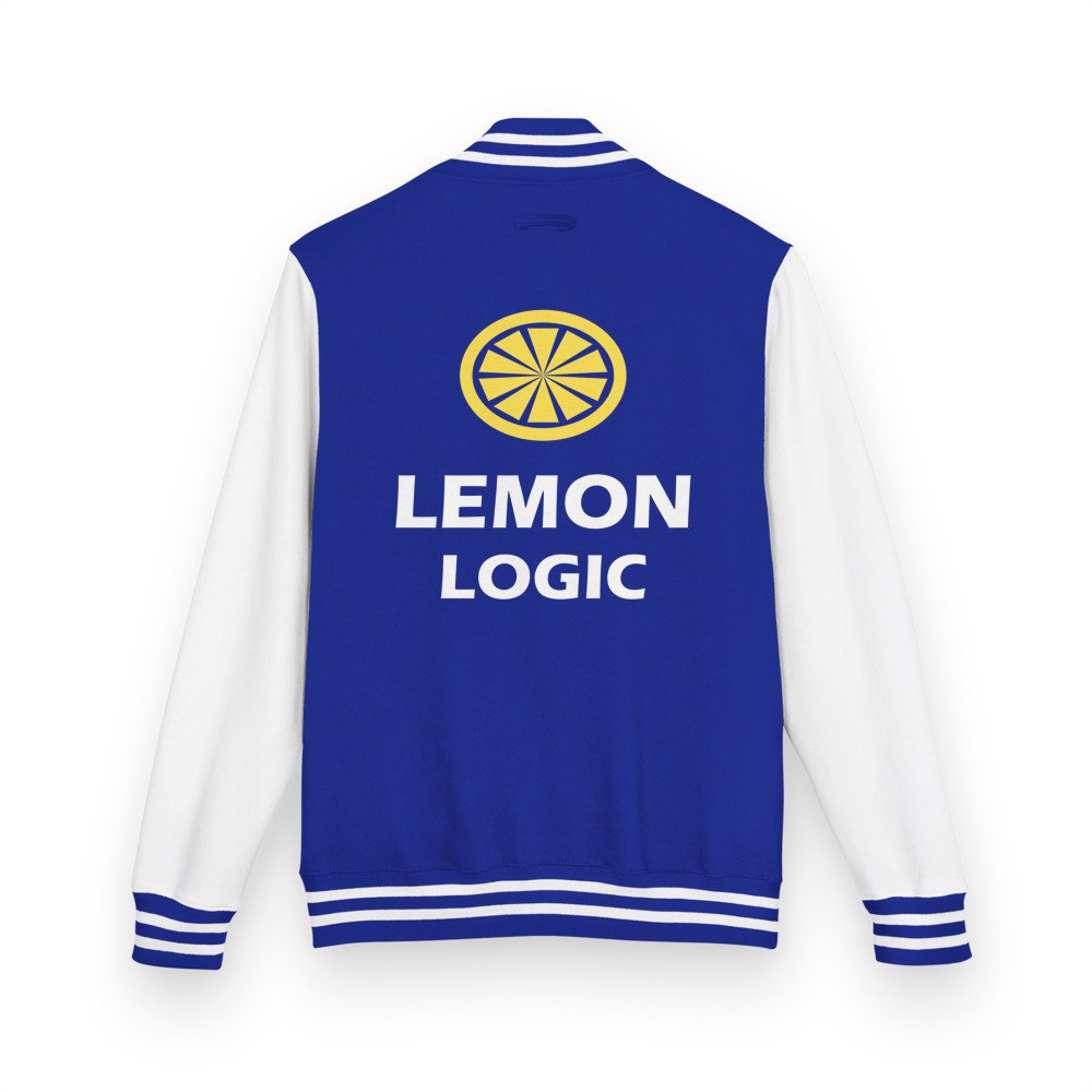 Strawberry Lemonade AI Lemon Logic Varsity Jacket Royal Blue/Arctic White