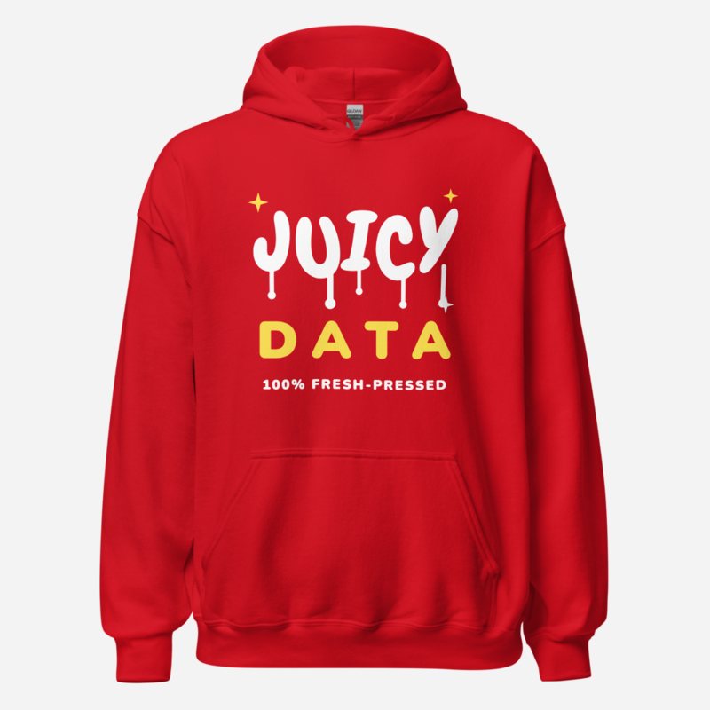 Strawberry Lemonade AI Juicy Data Hoodie Red