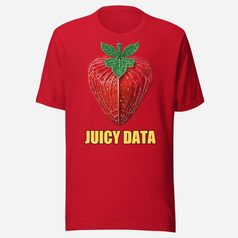 Strawberry Lemonade AI Juicy Data Chip Strawberry Tee in Red