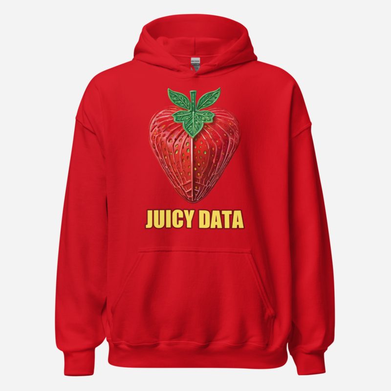 Strawberry Lemonade AI Juicy Data Chip Strawberry Hoodie in Red