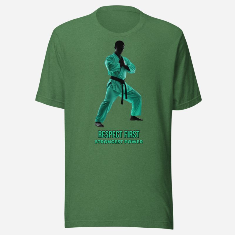 Strongest Power Respect Tee in Heather Grass Green