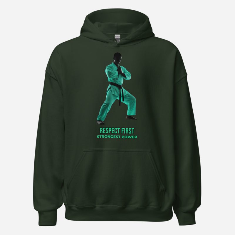 Strongest Power Respect Hoodie in Forest Green