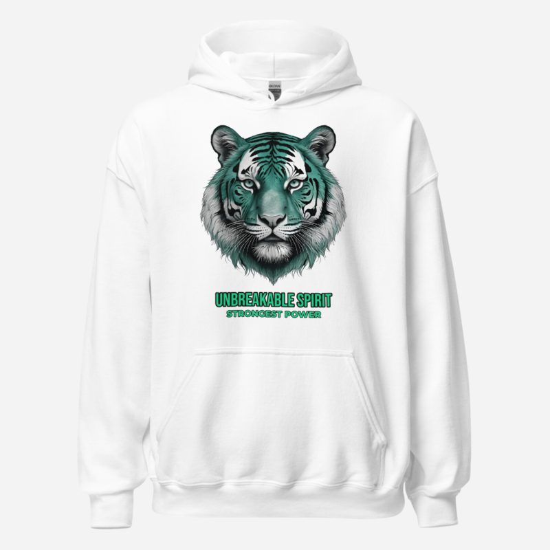 Strongest Power Jade Tiger Hoodie in White