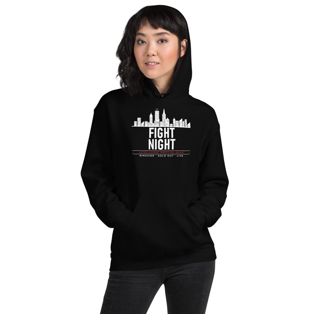 Entertainment Wrestling World Fight Night Badge Hoodie in Black