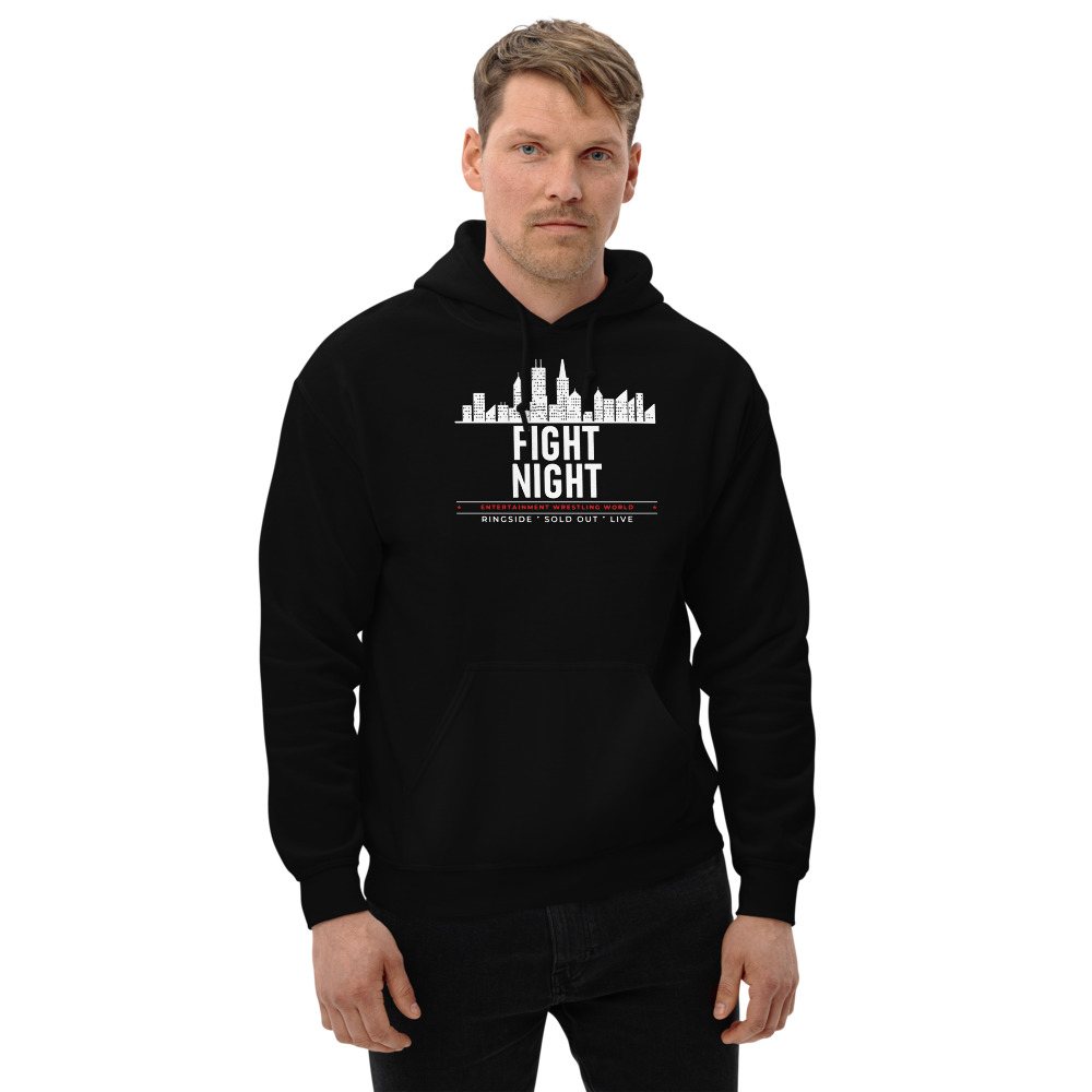 Entertainment Wrestling World Fight Night Badge Hoodie Front