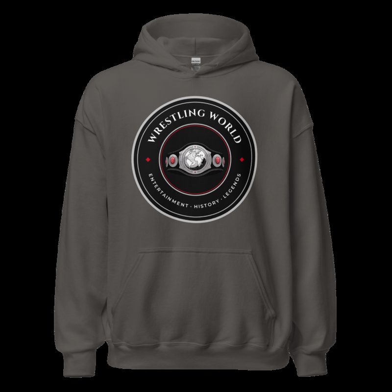 Entertainment Wrestling World Title Belt Crest Hoodie Charcoal