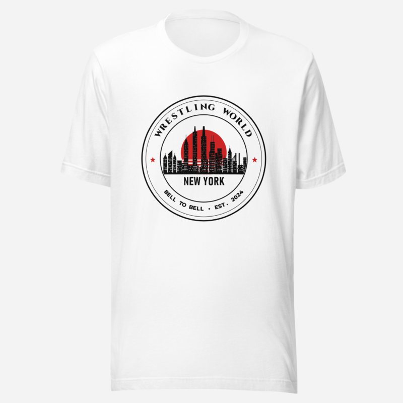 Entertainment Wrestling World Bell To Bell Crest Tee in White