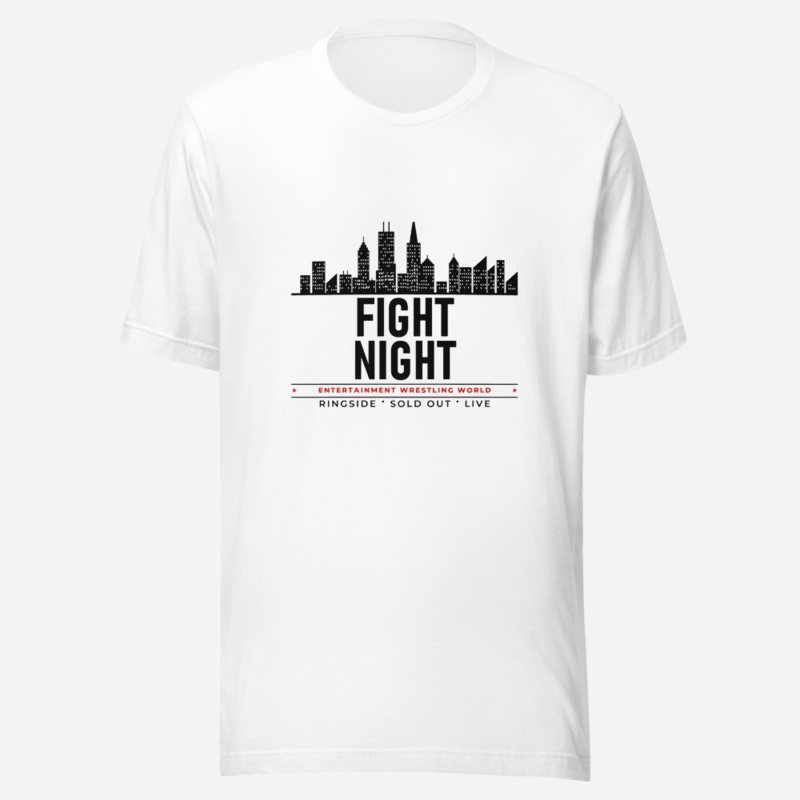 Entertainment Wrestling World Fight Night Badge Tee in White