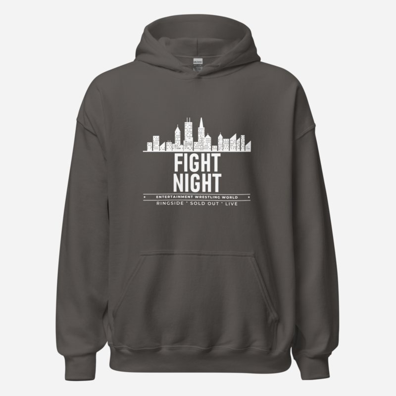 Entertainment Wrestling World Fight Night Badge Hoodie Charcoal