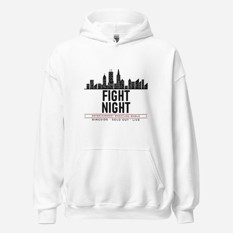 Entertainment Wrestling World Fight Night Badge Hoodie in White