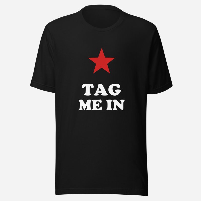 Entertainment Wrestling World Tag Me In Tee in Black