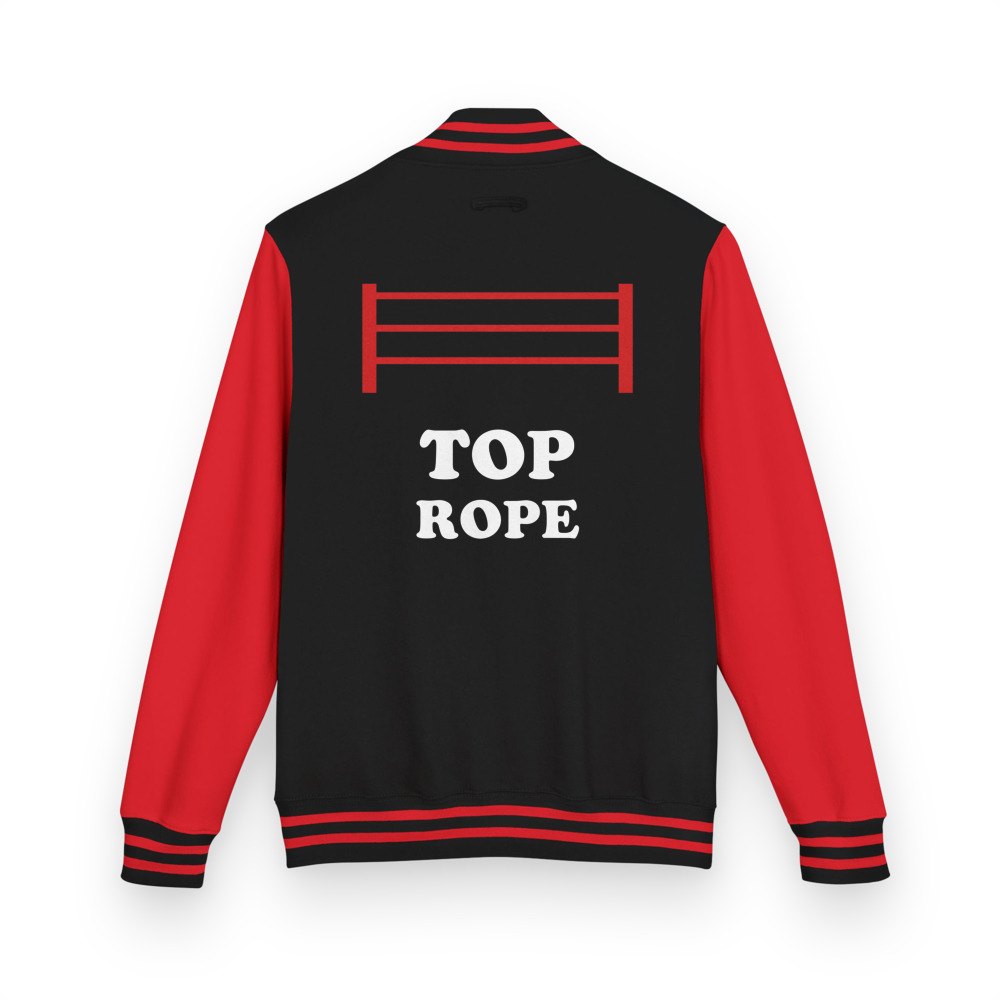 Entertainment Wrestling World Top Rope Varsity Jacket Jet Black/Fire Red