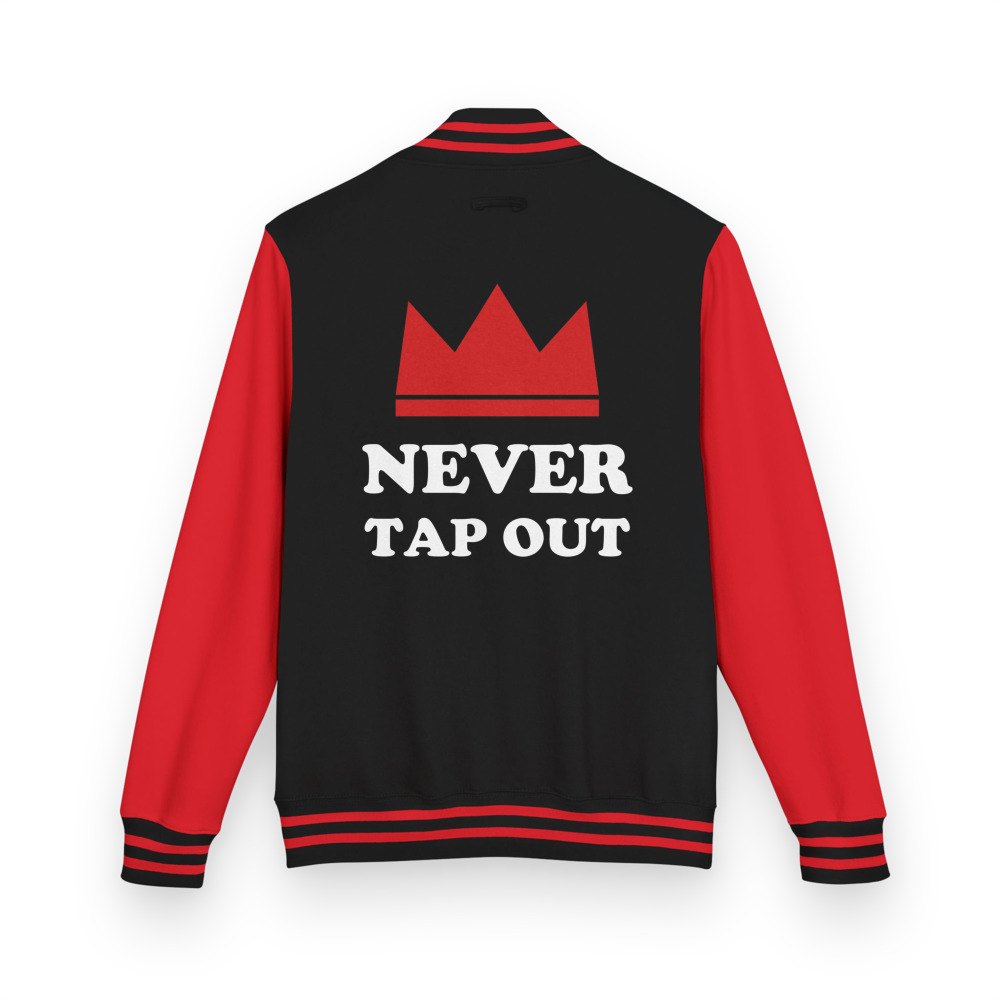 Entertainment Wrestling World Never Tap Out Varsity Jacket Jet Black/Fire Red