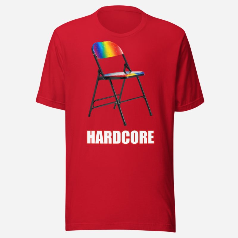 Entertainment Wrestling World Hardcore Chair Tee in Red