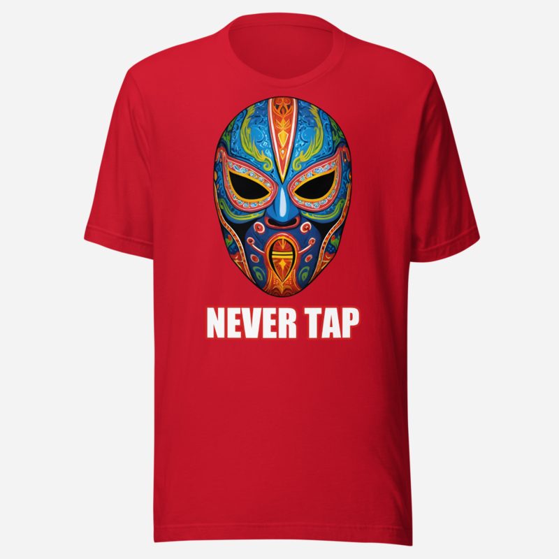 Entertainment Wrestling World Never Tap Mask Tee in Red